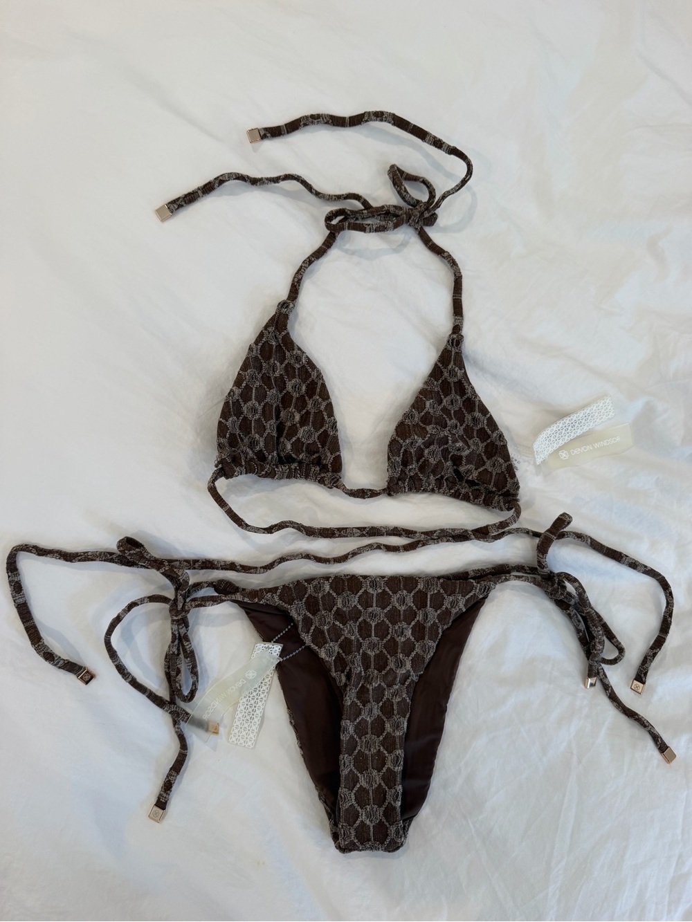 DEVON WINDSOR Coco denim bikini Both size Medium, New with tags!